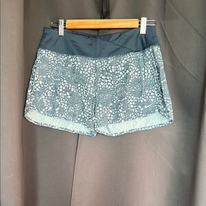 Nike Women's Patterned Athletic Shorts - Blue and Gray